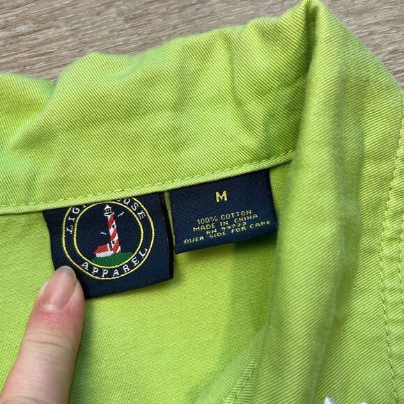 LIGHTHOUSE APPAREL | Vintage Daisy Lime Green Jacket Size Medium - Picture 4 of 8
